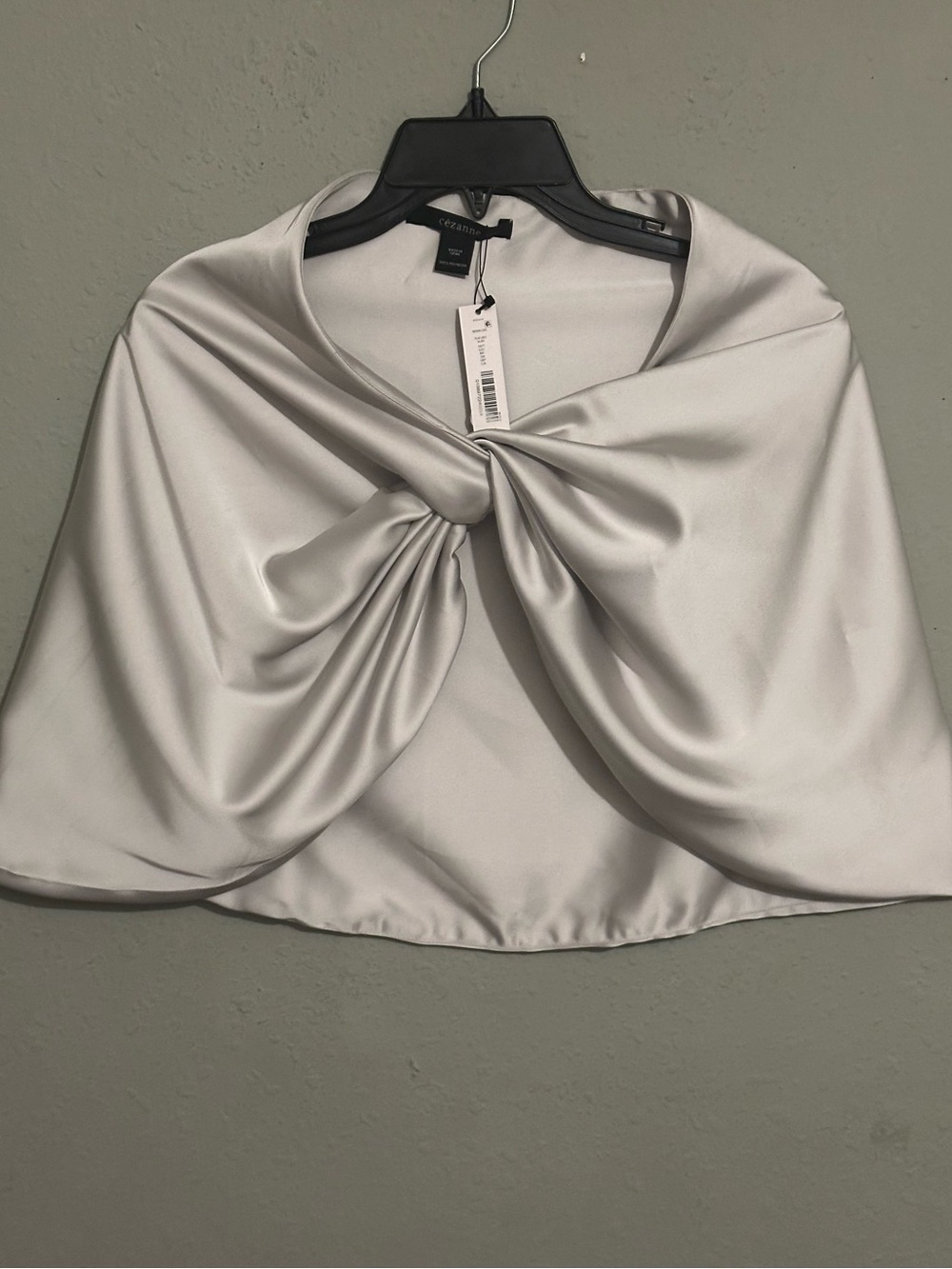 cezanne Silver Satin Woven Cape